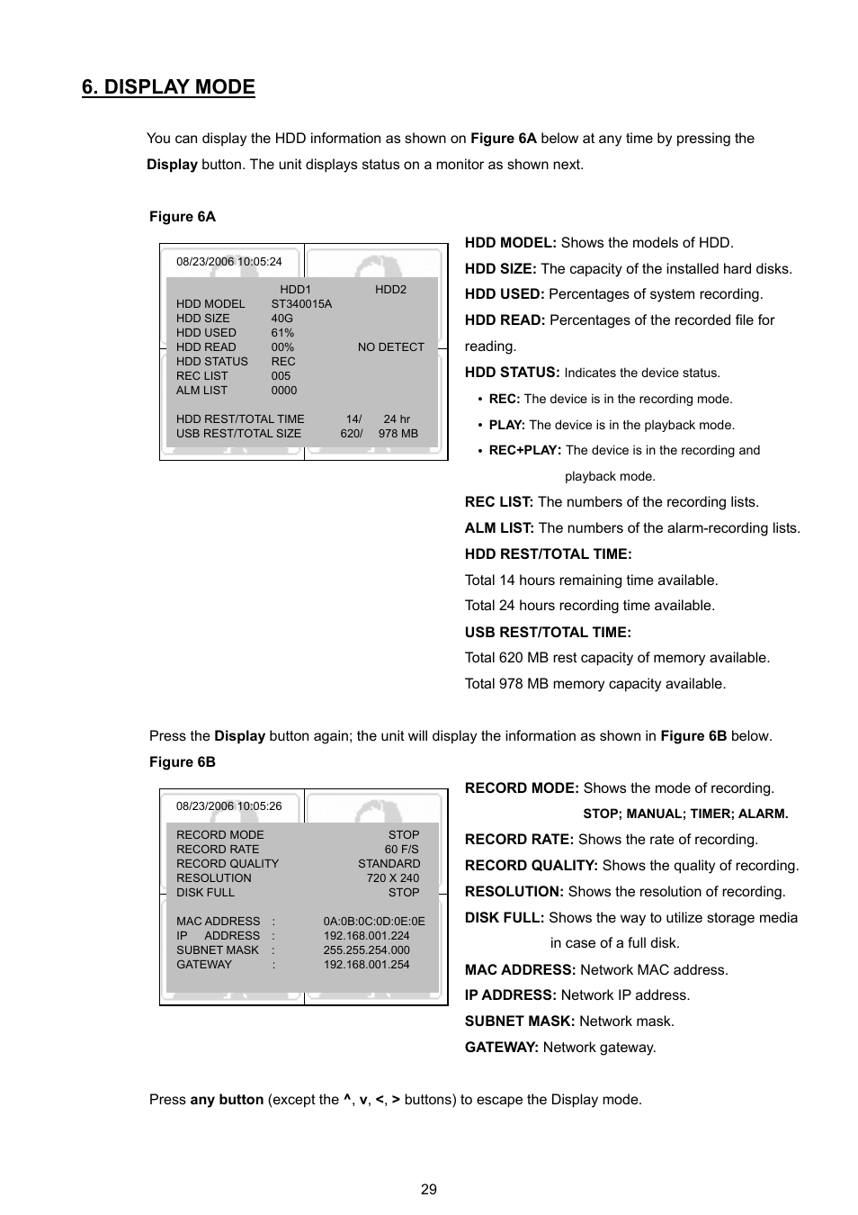 Display mode | Approach Tech DVR-3704T User Manual | Page 31 / 47
