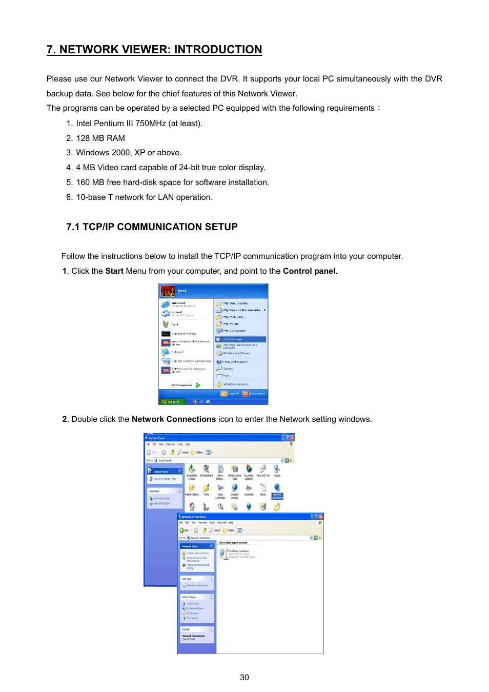 Network viewer: introduction, 1 tcp/ip communication setup | Approach Tech DVR-3704T User Manual | Page 32 / 47