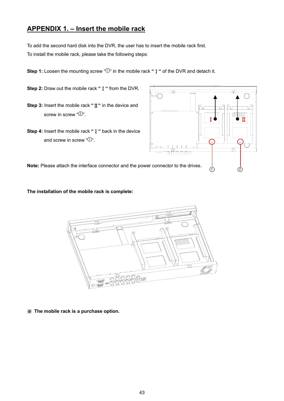 Appendix 1. – insert the mobile rack | Approach Tech DVR-3704T User Manual | Page 45 / 47