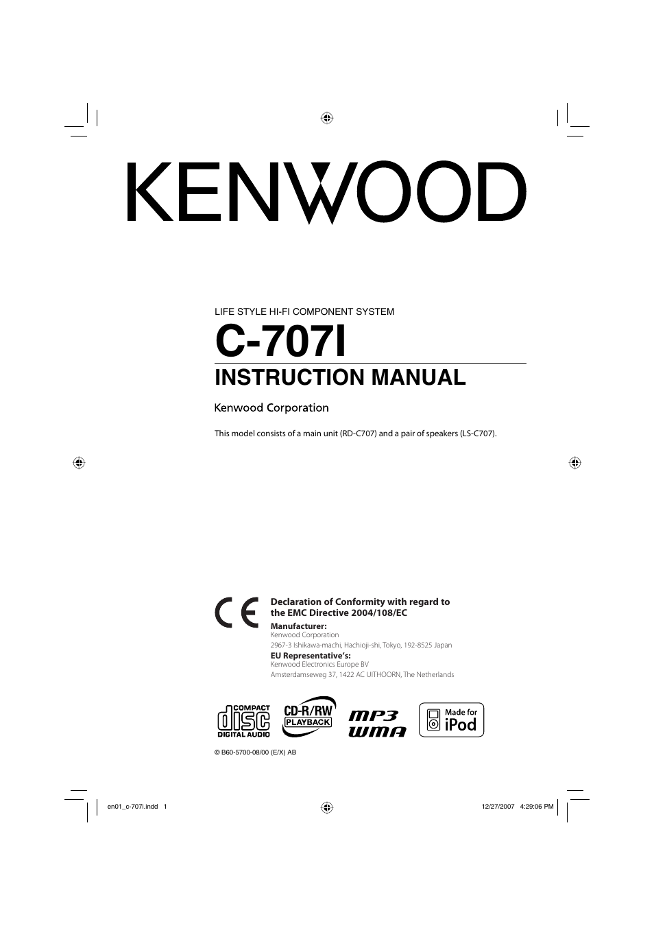 Kenwood C-707i-W User Manual | 84 pages