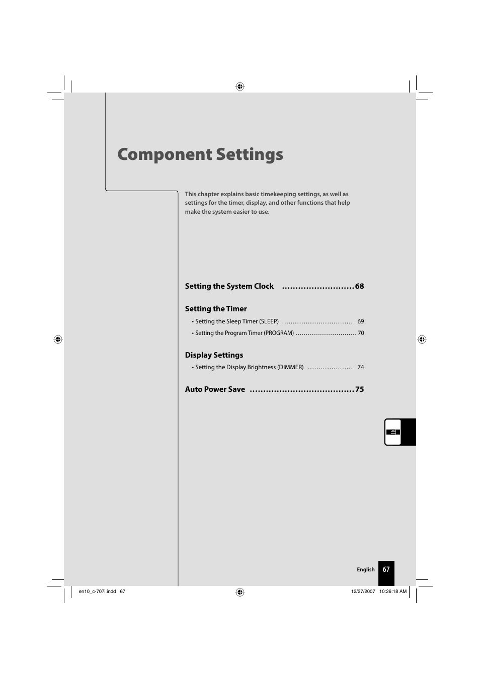 En10_c-707i.pdf, Component settings | Kenwood C-707i-W User Manual | Page 67 / 84