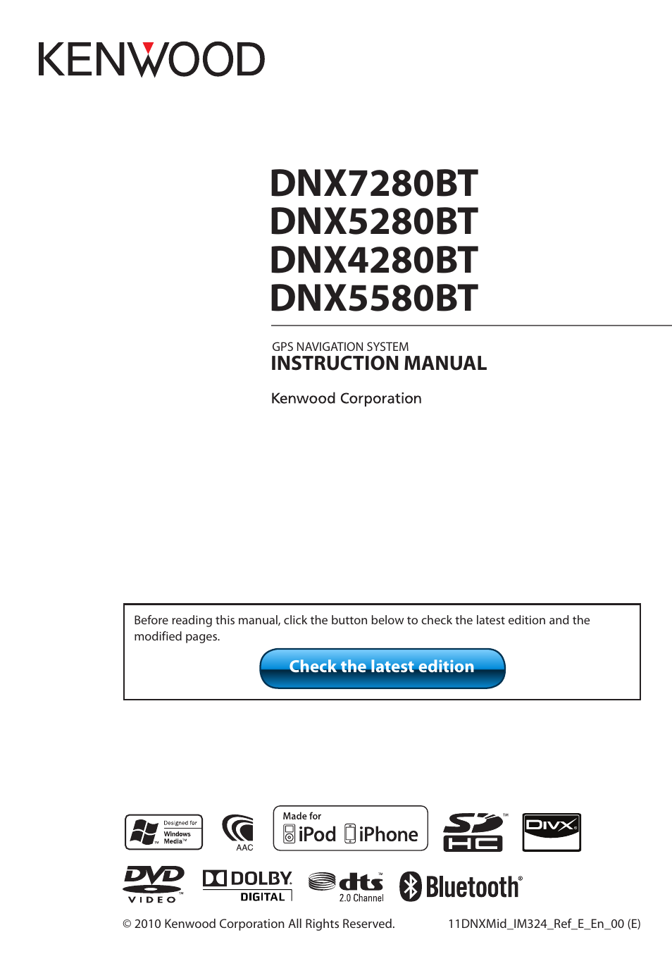 Kenwood DNX4280BT User Manual | 106 pages