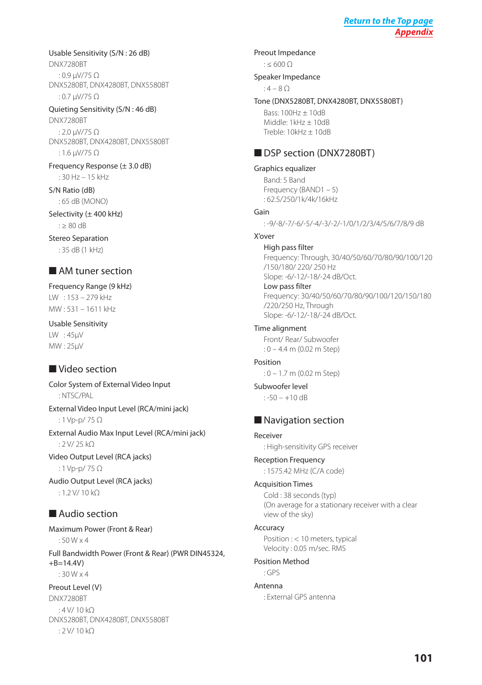 Kenwood DNX4280BT User Manual | Page 102 / 106