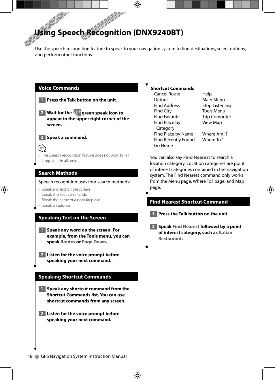 Using speech recognition (dnx9240bt) | Kenwood DNX7240BT User Manual | Page 18 / 24