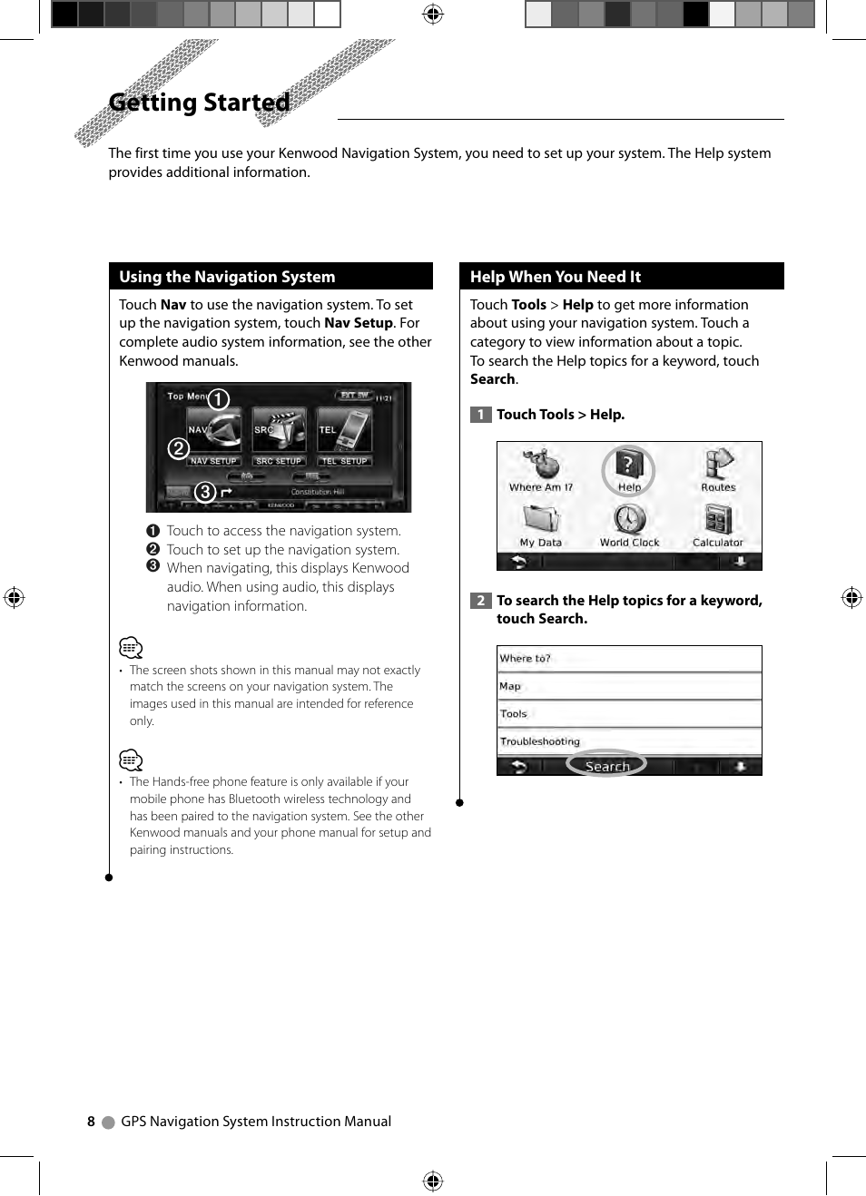 Getting started | Kenwood DNX7240BT User Manual | Page 8 / 24