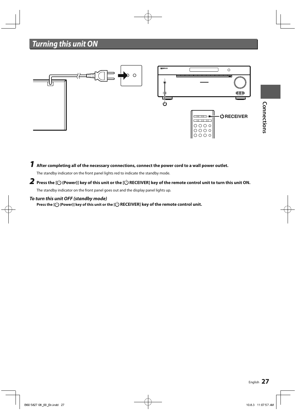 Turning this unit on | Kenwood RA-5000 User Manual | Page 27 / 60