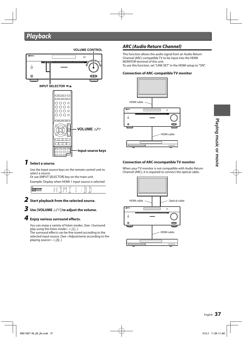 Playback | Kenwood RA-5000 User Manual | Page 37 / 60
