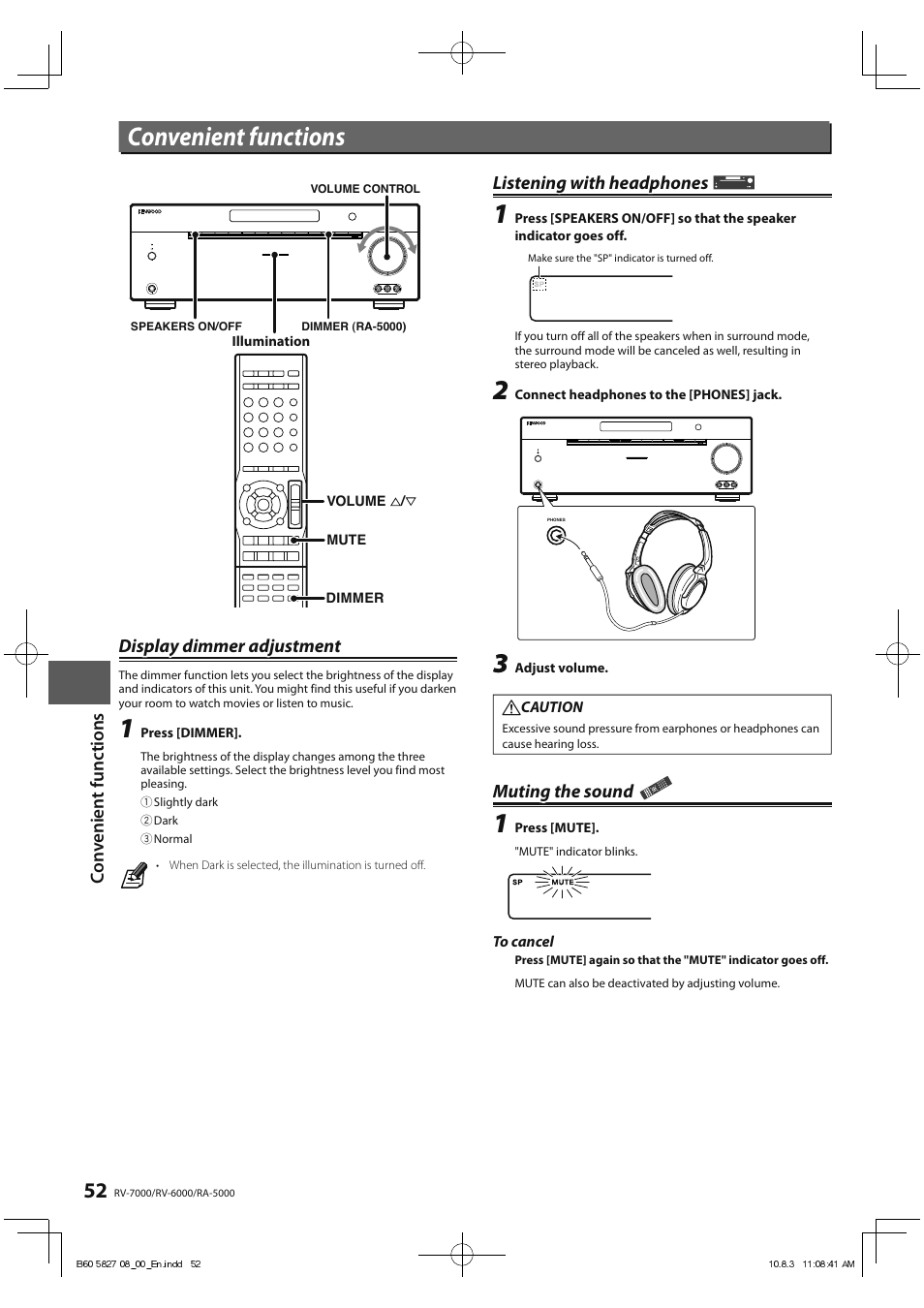 Convenient functions | Kenwood RA-5000 User Manual | Page 52 / 60