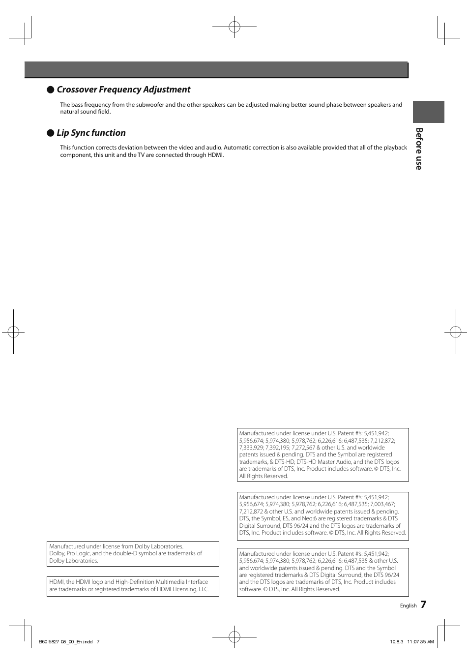 Lip sync function lip sync function | Kenwood RA-5000 User Manual | Page 7 / 60