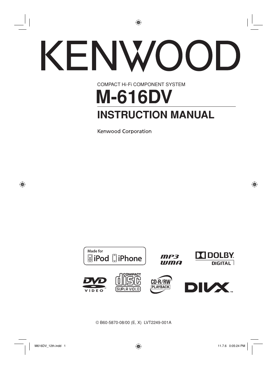 Kenwood M-616DV-W User Manual | 32 pages