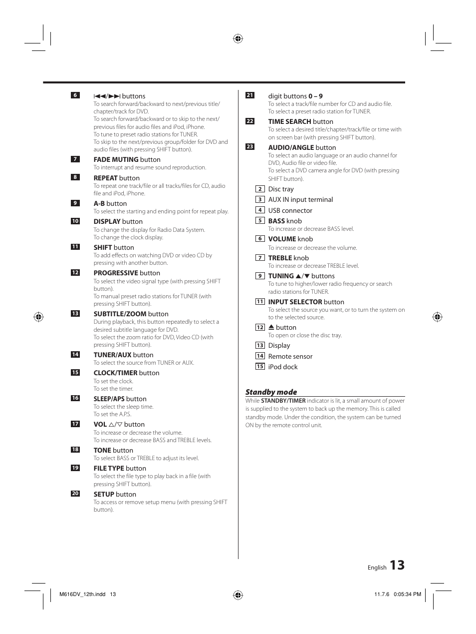 Kenwood M-616DV-W User Manual | Page 13 / 32
