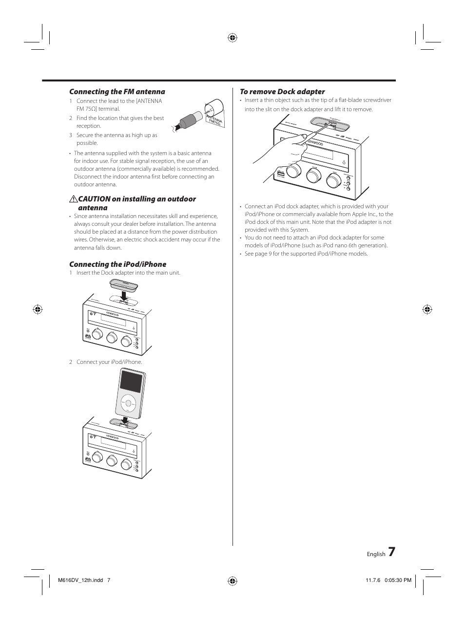 Kenwood M-616DV-W User Manual | Page 7 / 32