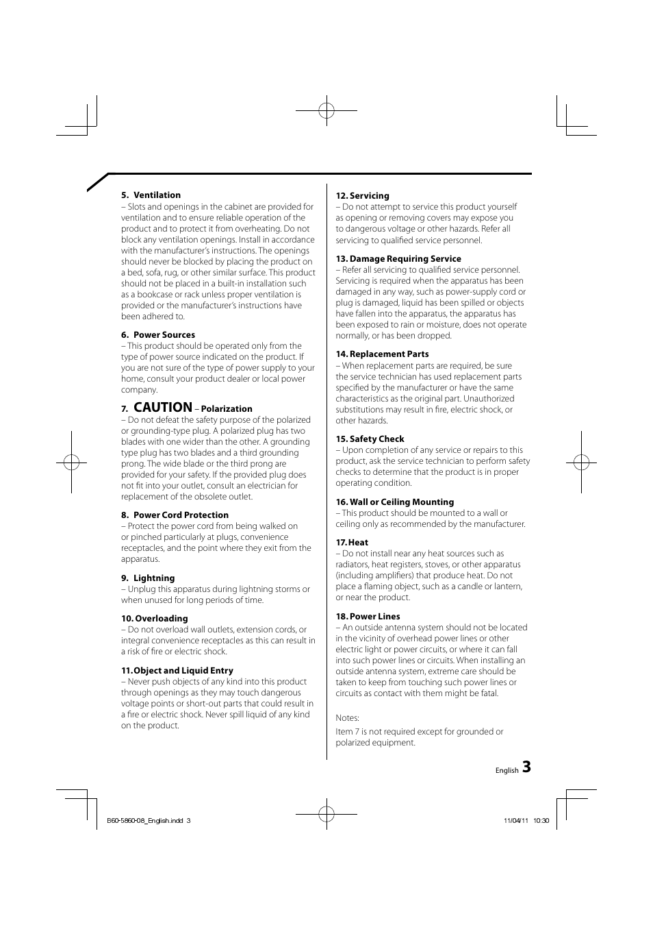 Caution | Kenwood C-717DV User Manual | Page 3 / 32