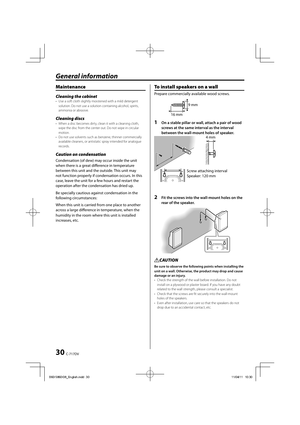 General information | Kenwood C-717DV User Manual | Page 30 / 32