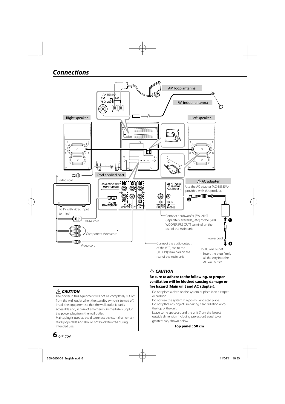 Connections | Kenwood C-717DV User Manual | Page 6 / 32