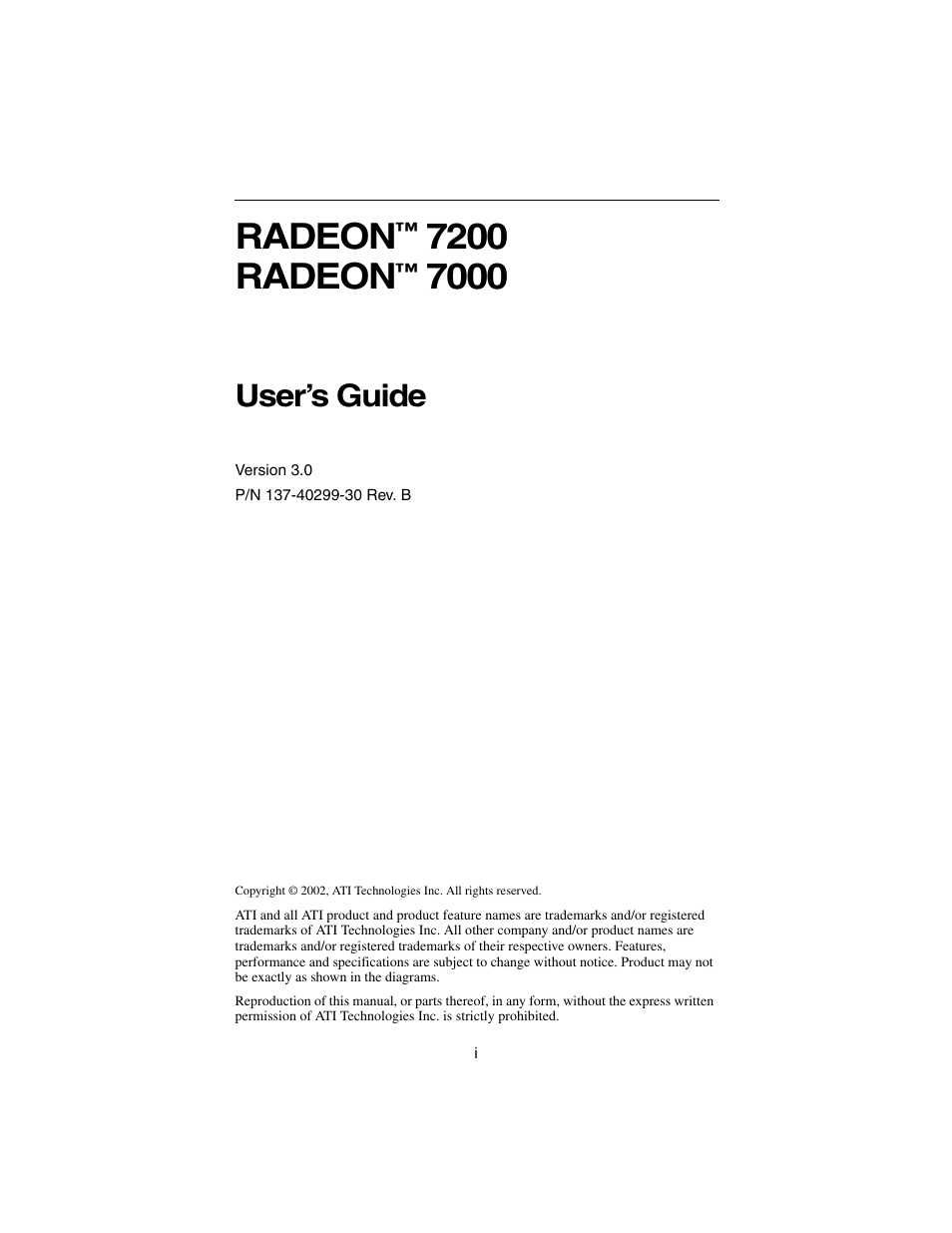 ATI Technologies RADEON 7000 User Manual | 38 pages