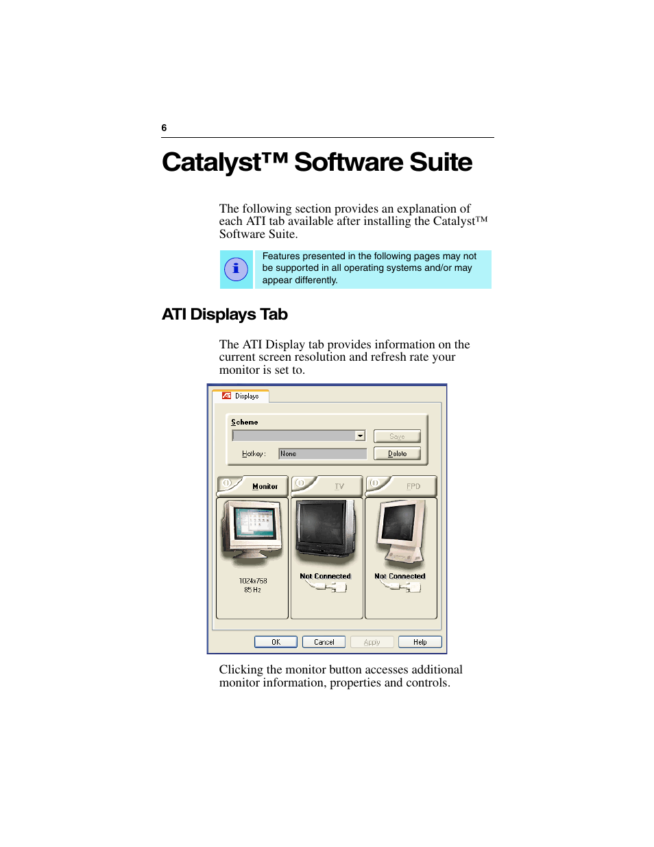 Catalyst™ software suite, Ati displays tab | ATI Technologies RADEON 7000 User Manual | Page 10 / 38