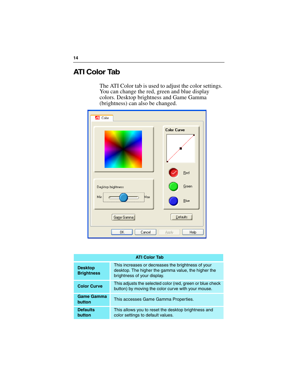 Ati color tab | ATI Technologies RADEON 7000 User Manual | Page 18 / 38