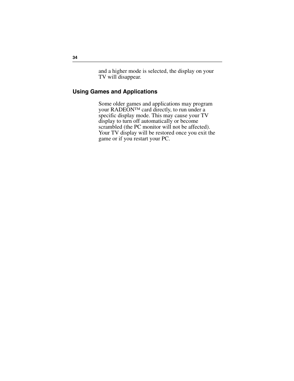 Using games and applications | ATI Technologies RADEON 7000 User Manual | Page 38 / 38