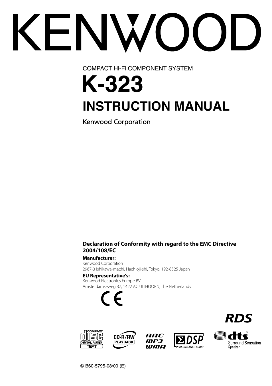 Kenwood K-323-BK User Manual | 50 pages