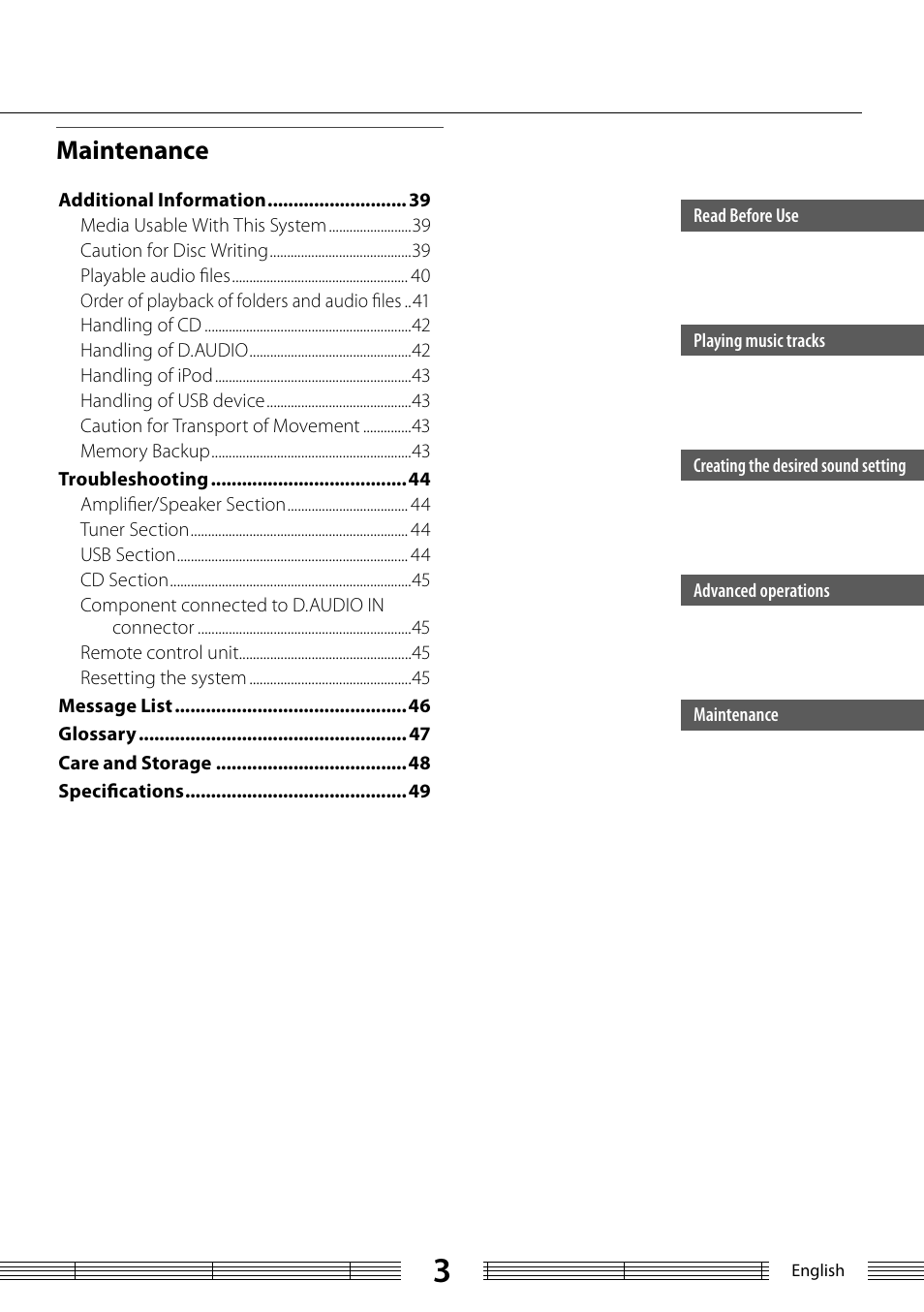 Maintenance | Kenwood K-323-BK User Manual | Page 3 / 50