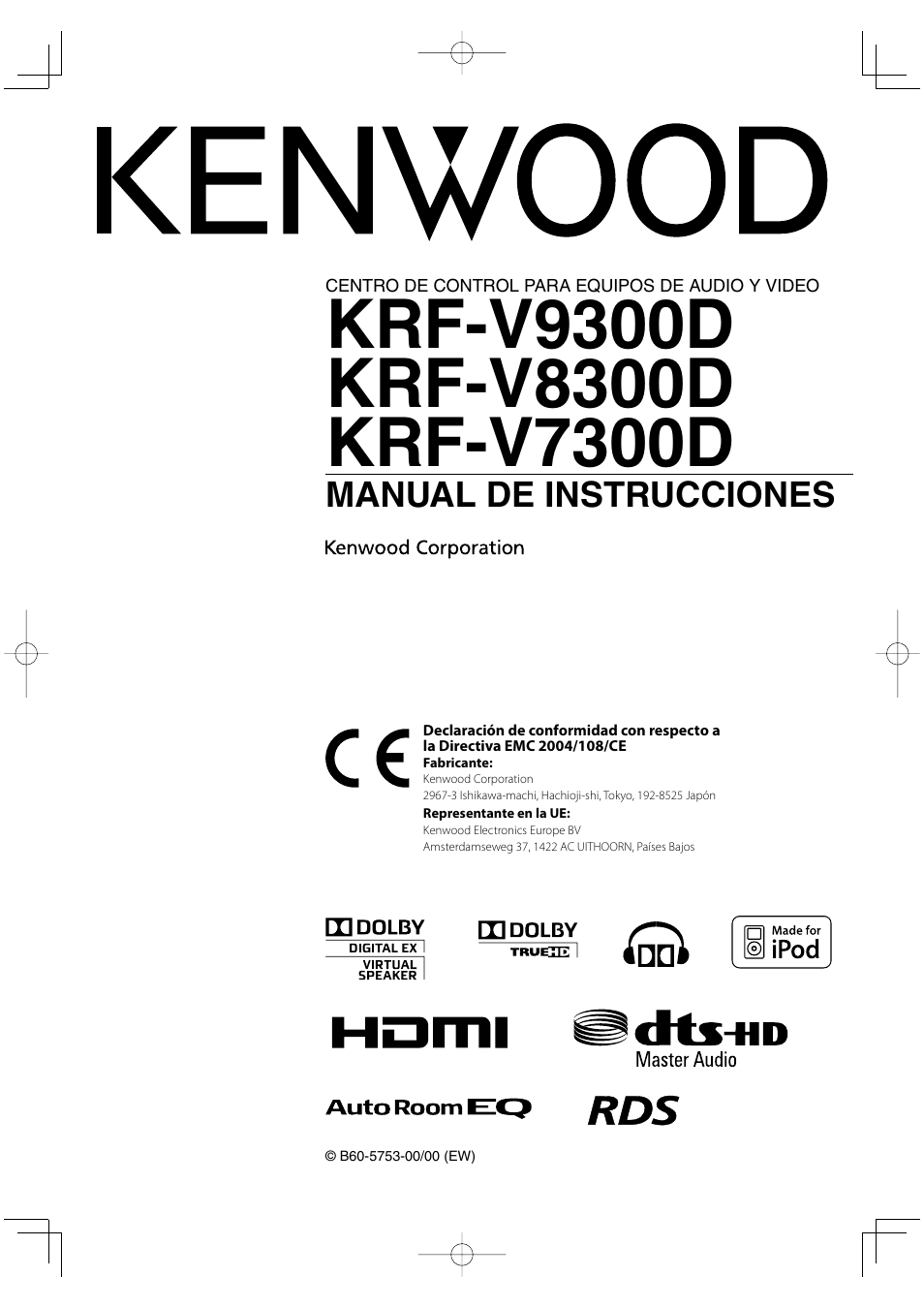 Kenwood KRF-V8300D-S User Manual | 72 pages