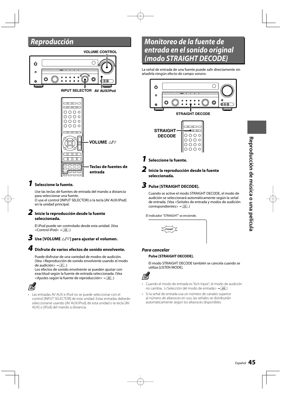 Reproducción | Kenwood KRF-V8300D-S User Manual | Page 45 / 72