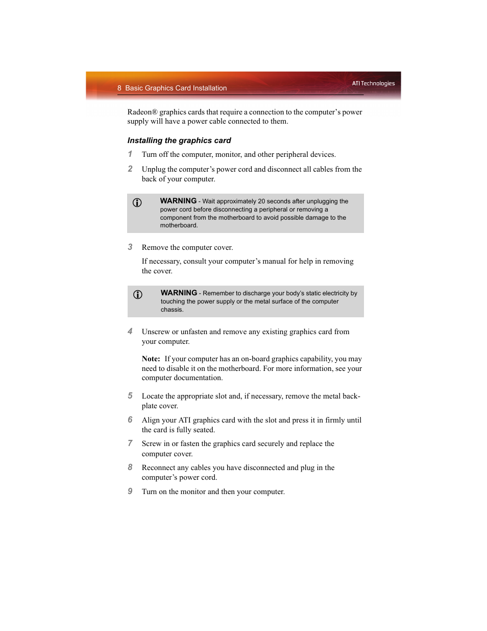 ATI Technologies RADEON X1550 SERIES User Manual | Page 16 / 148