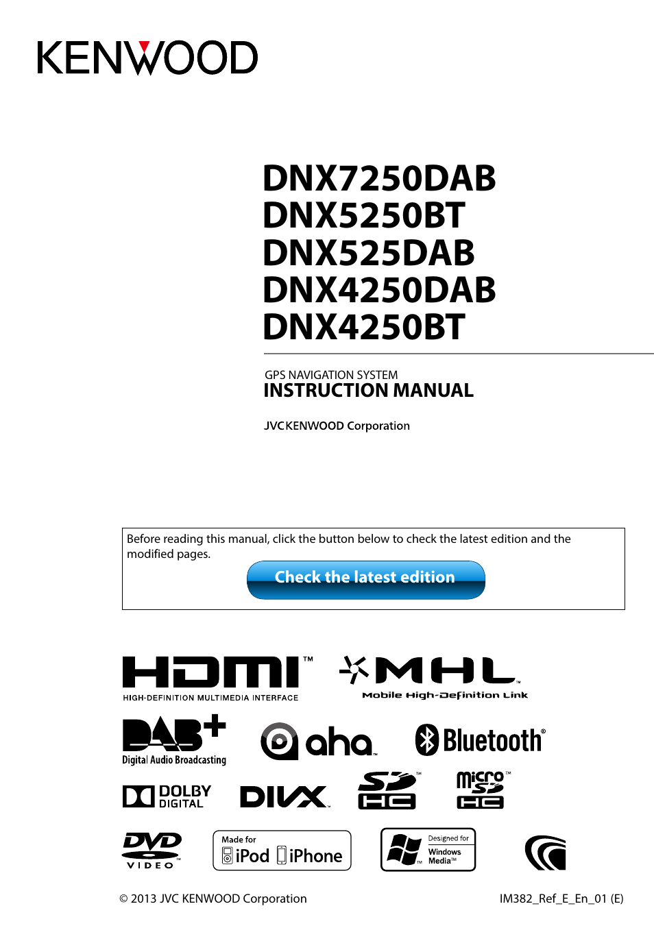 Kenwood DNX7250DAB User Manual | 131 pages