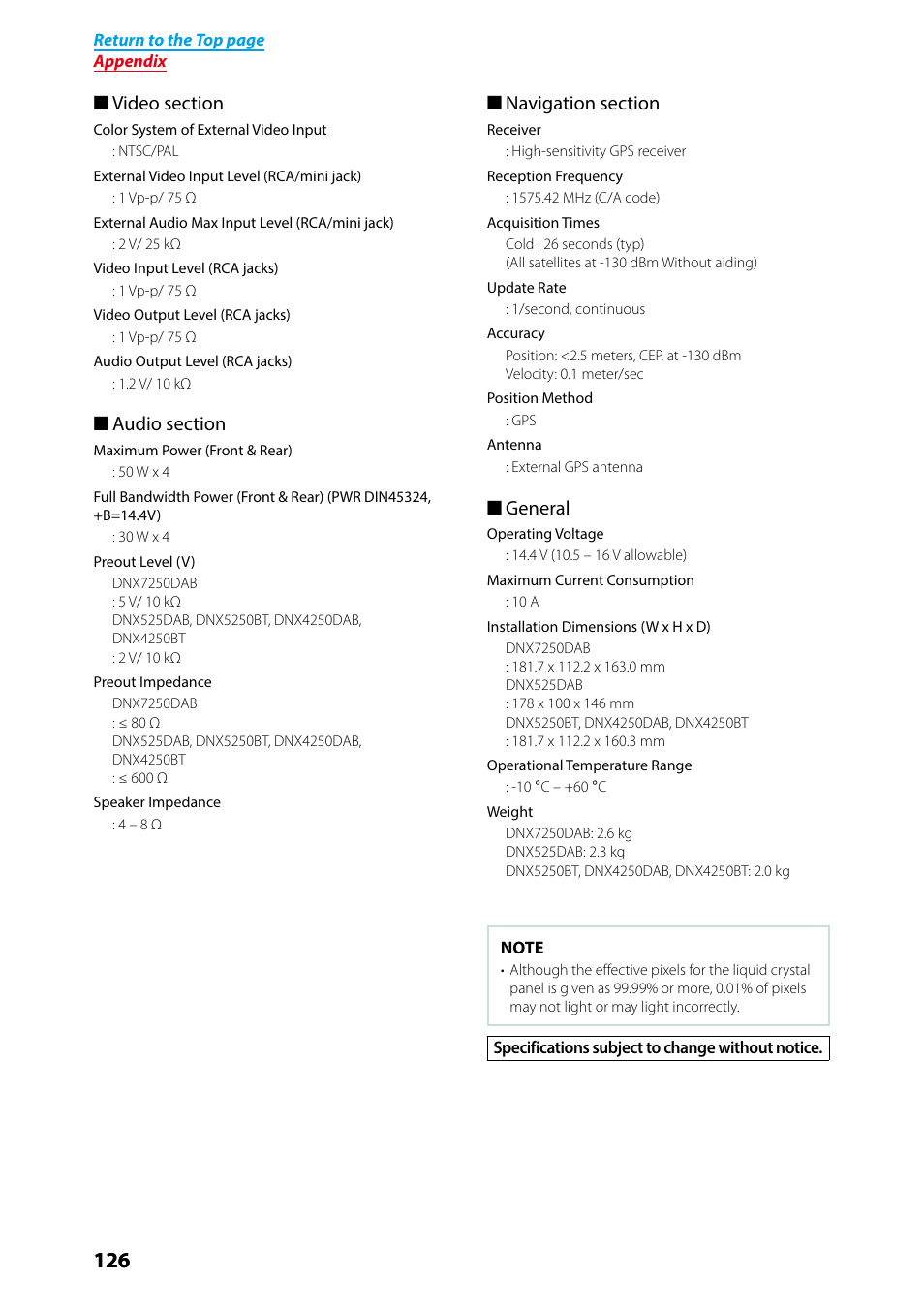 General | Kenwood DNX7250DAB User Manual | Page 127 / 131