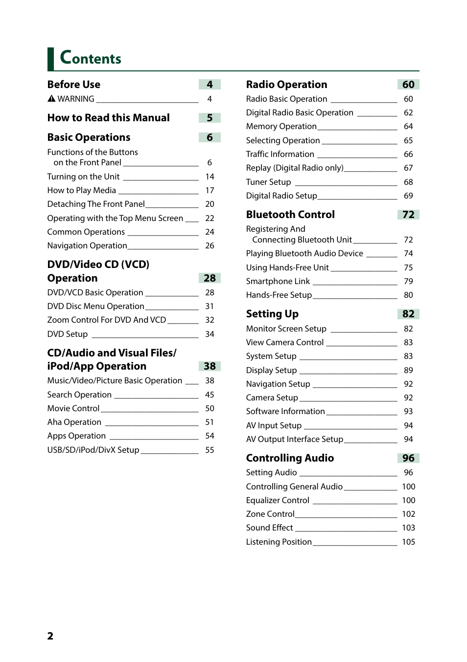 Kenwood DNX7250DAB User Manual | Page 3 / 131