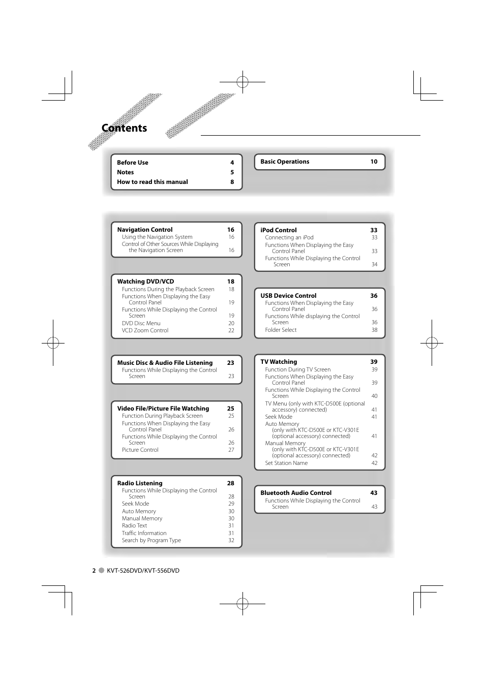 Kenwood KVT-526DVD User Manual | Page 2 / 96