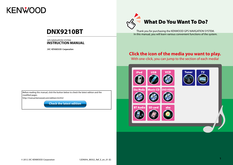 Kenwood DNX9210BT User Manual | 58 pages