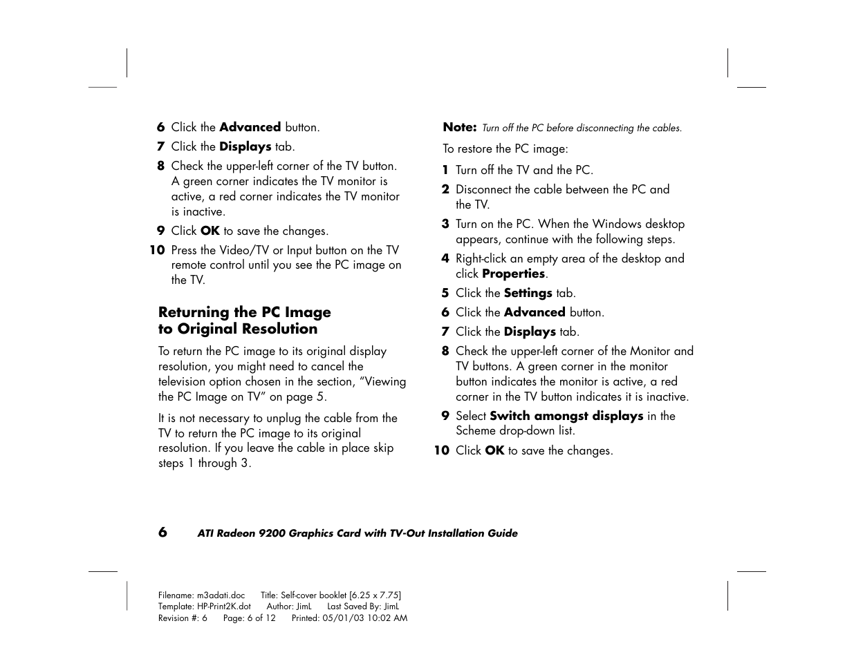 ATI Technologies 9200 User Manual | Page 10 / 12