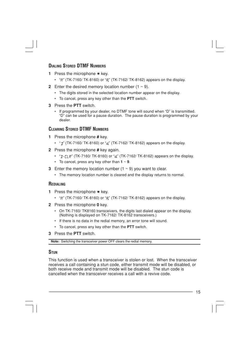 Dtmf n | Kenwood TK-7160E - Discontinued User Manual | Page 21 / 35