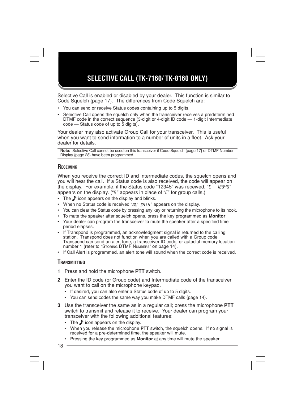 Kenwood TK-7160E - Discontinued User Manual | Page 24 / 35