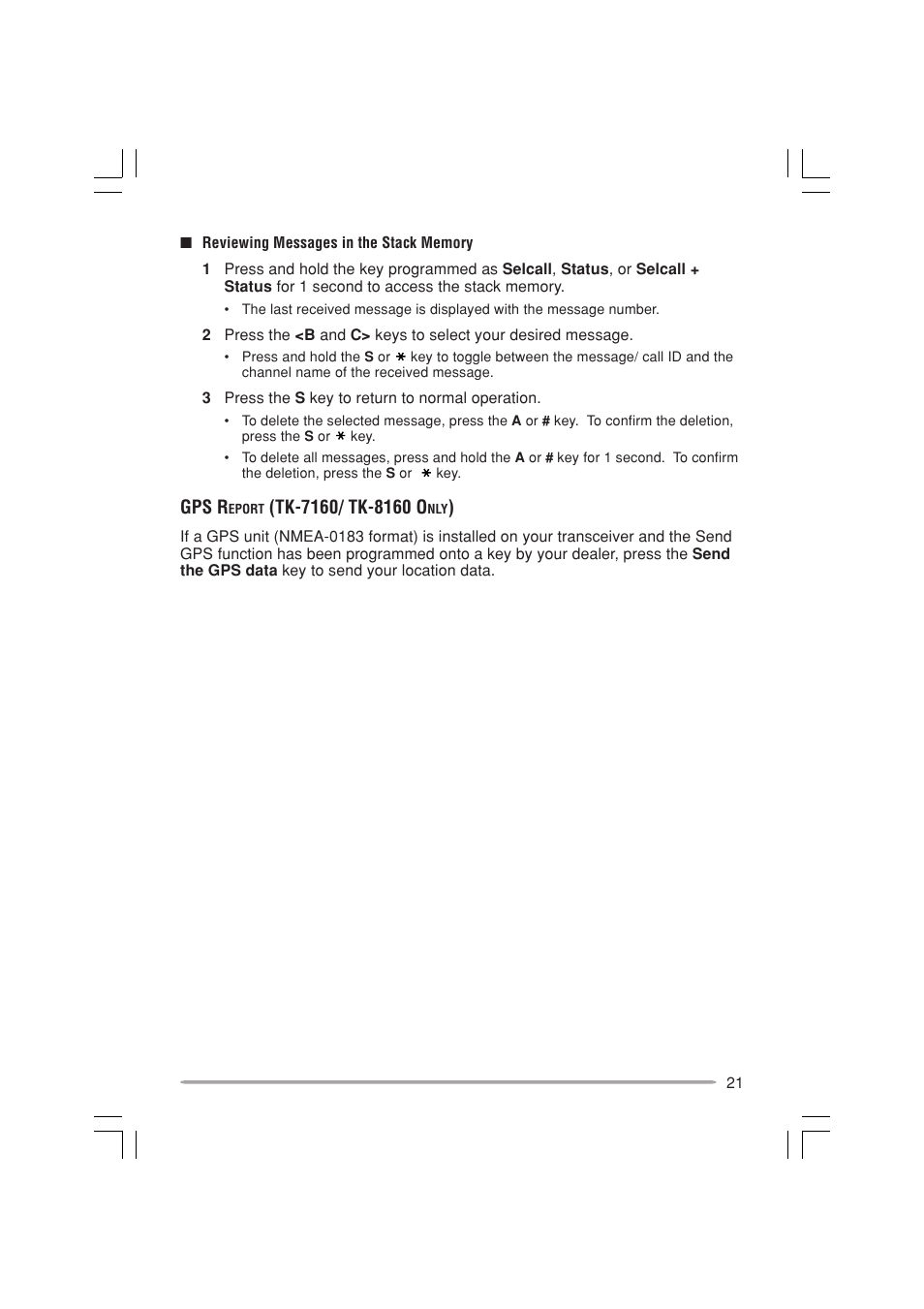 Gps r | Kenwood TK-7160E - Discontinued User Manual | Page 27 / 35