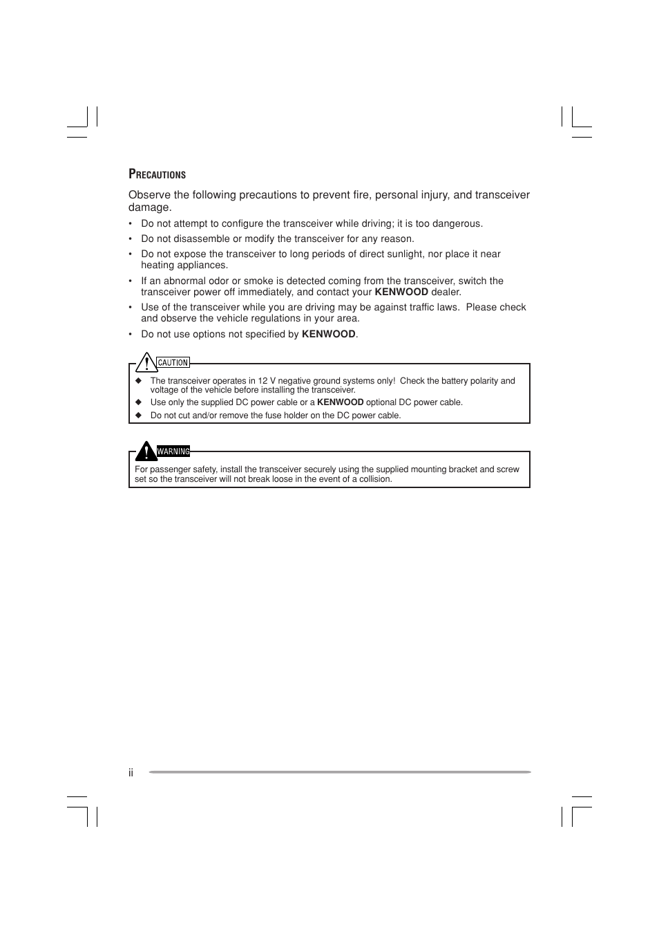 Kenwood TK-7160E - Discontinued User Manual | Page 4 / 35