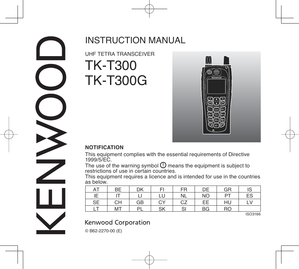 Kenwood TK-T300GE User Manual | 47 pages