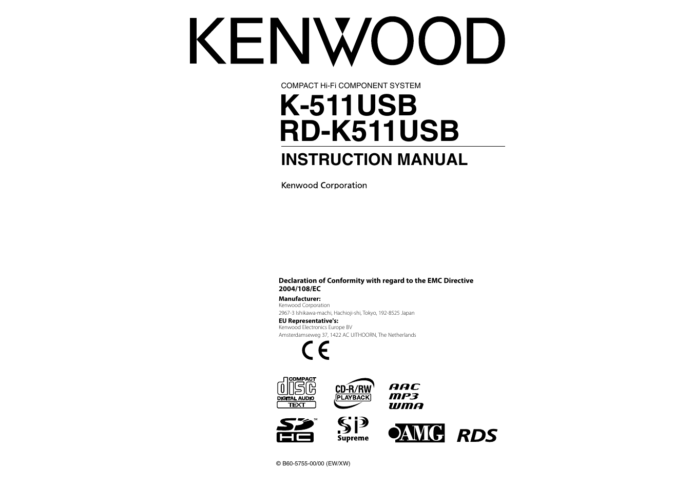 Kenwood K-511USB-B User Manual | 59 pages