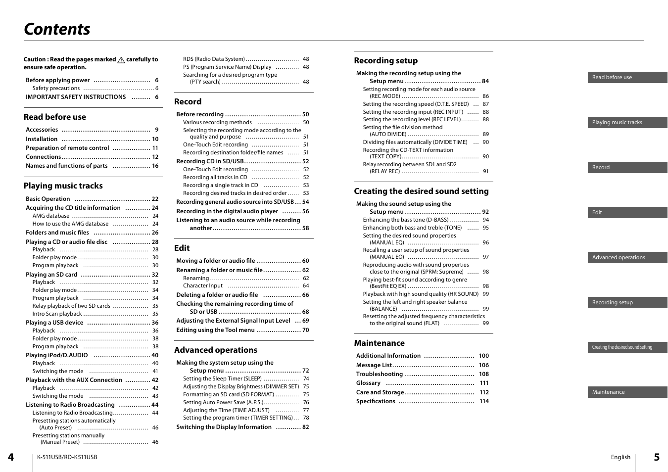 Kenwood K-511USB-B User Manual | Page 3 / 59