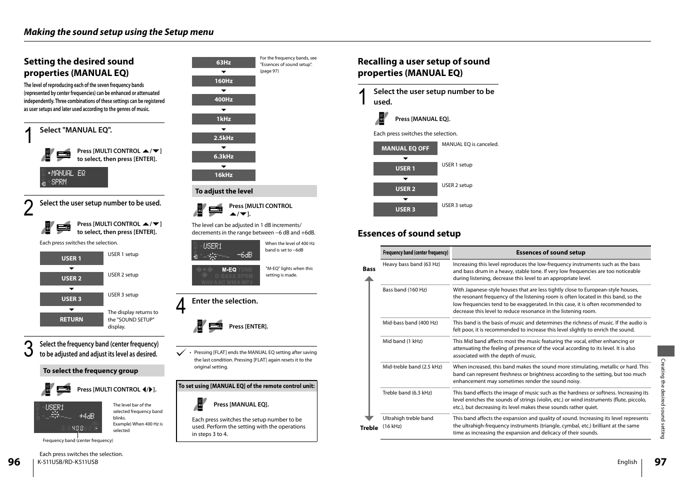 Essences of sound setup | Kenwood K-511USB-B User Manual | Page 49 / 59