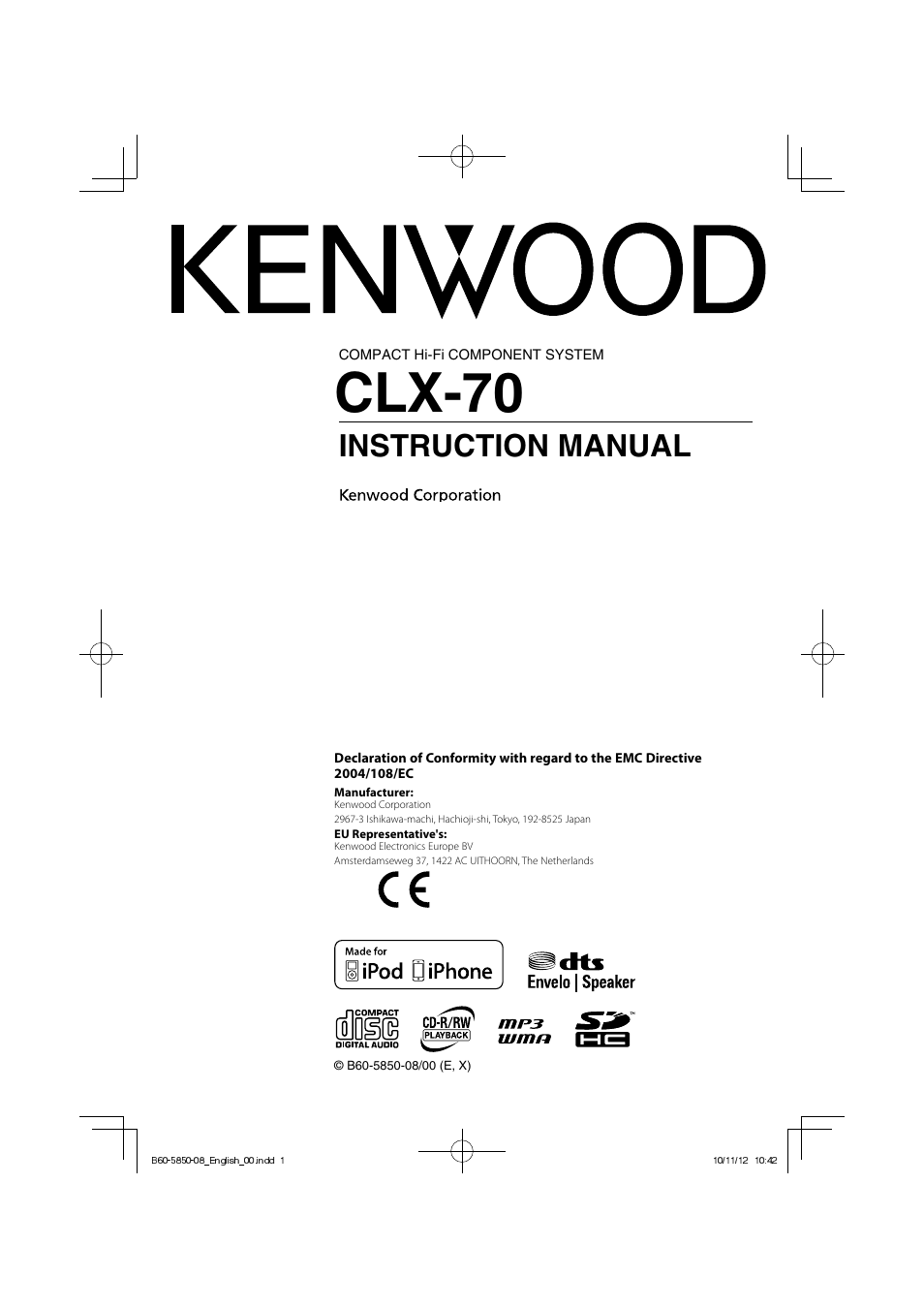 Kenwood CLX-70-W User Manual | 24 pages