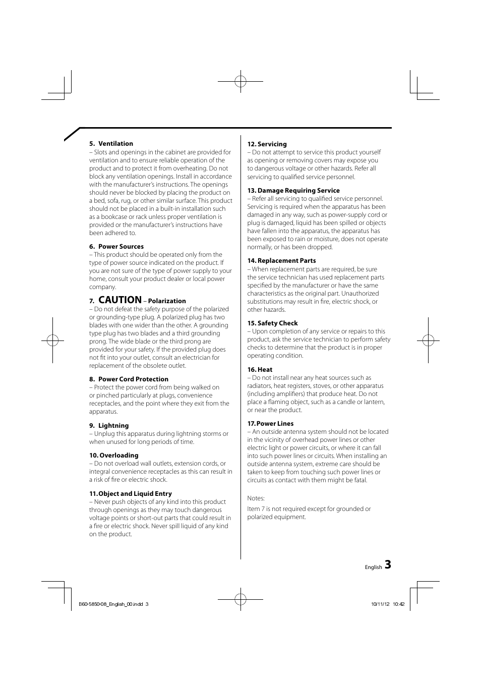 Caution | Kenwood CLX-70-W User Manual | Page 3 / 24