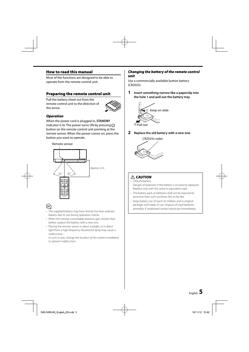 Preparing the remote control unit, How to read this manual | Kenwood CLX-70-W User Manual | Page 5 / 24