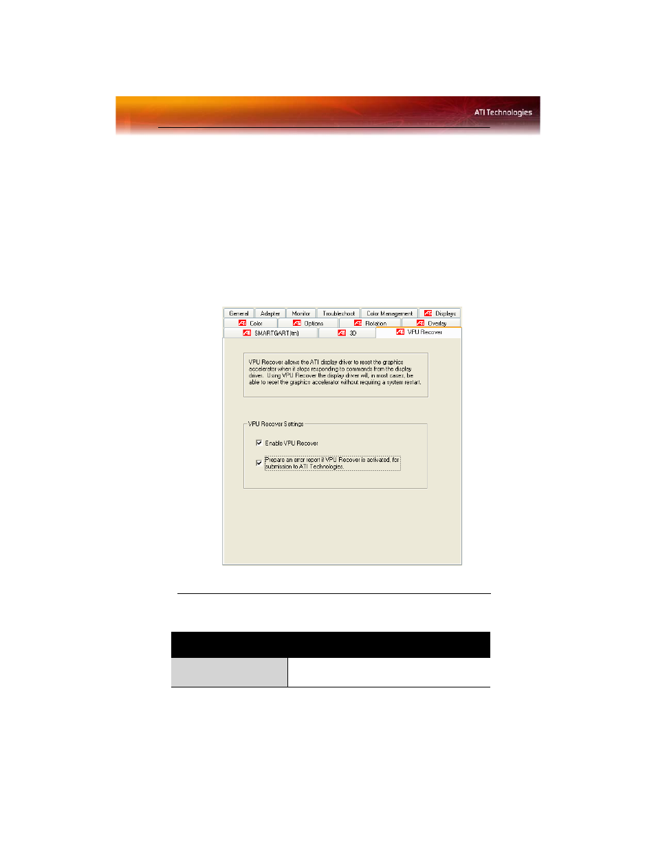 Ati vpu recover tab | ATI Technologies RADEON X800 User Manual | Page 40 / 67
