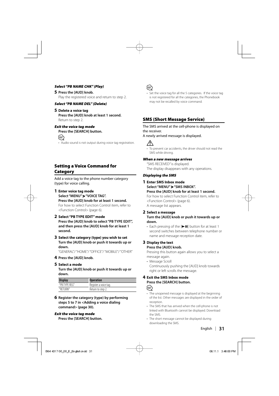 Kenwood KDC-BT6544U User Manual | Page 31 / 48