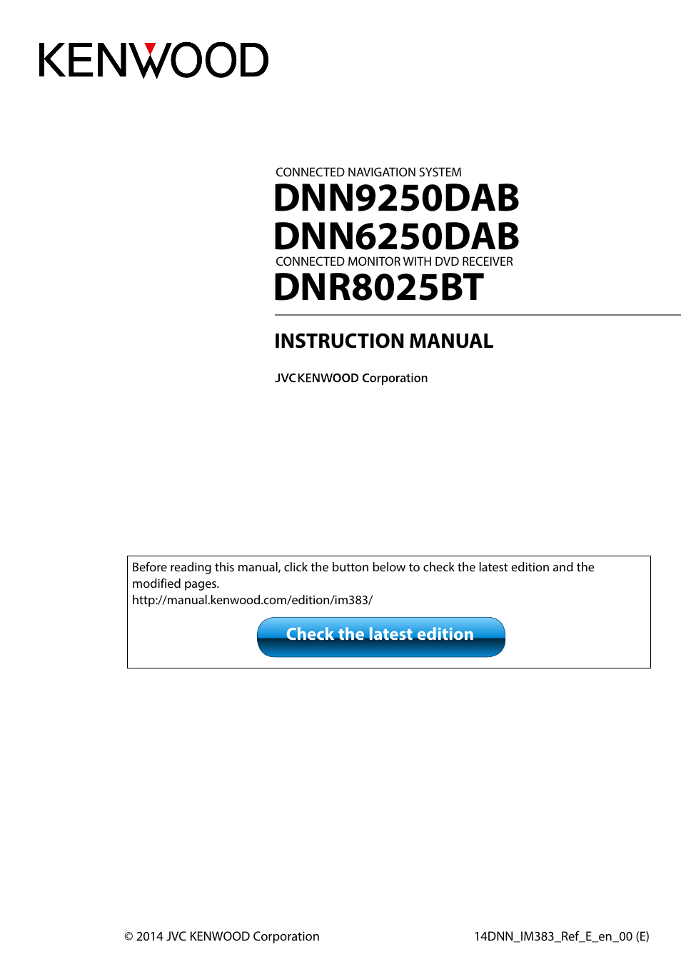 Kenwood DNN9250DAB User Manual | 172 pages