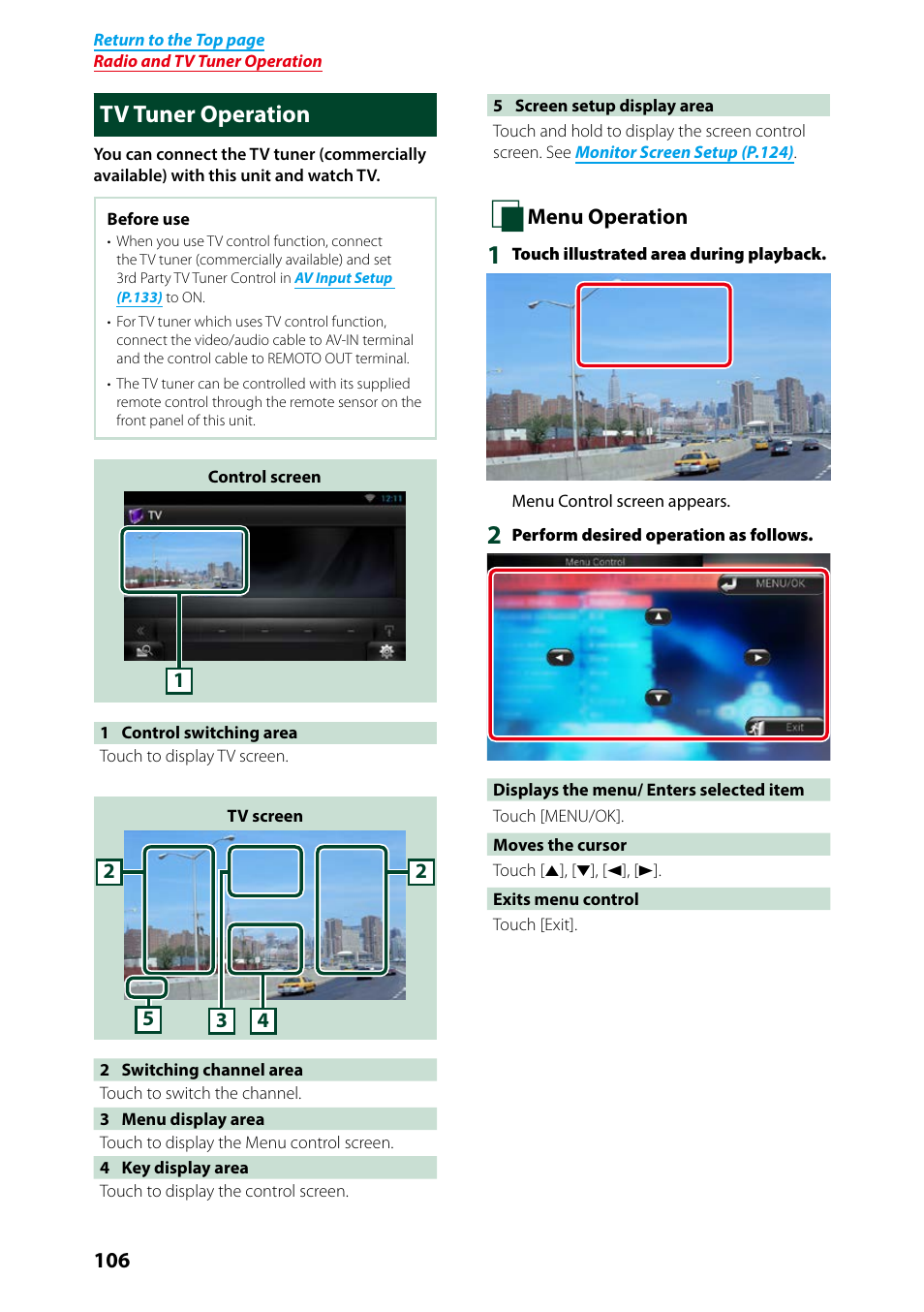 Tv tuner operation | Kenwood DNN9250DAB User Manual | Page 107 / 172