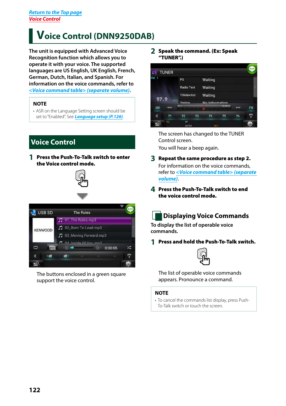 Voice control (dnn9250dab), Voice control, Voice control (dnn9250dab) 122 | Oice control (dnn9250dab) | Kenwood DNN9250DAB User Manual | Page 123 / 172